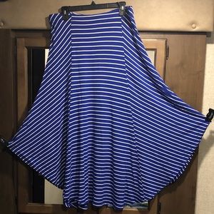 Chico’s hi-low striped maxi skirt